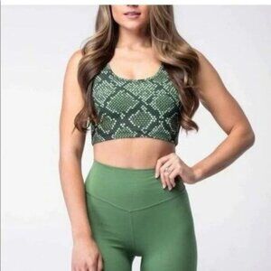 Balance Athletica Ascend Bra Top in Green Viper Snakeskin wms sz medium